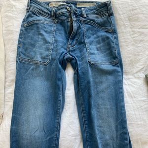 Slim boyfriend jeans from Pilcro and the letterpress at Anthropologie